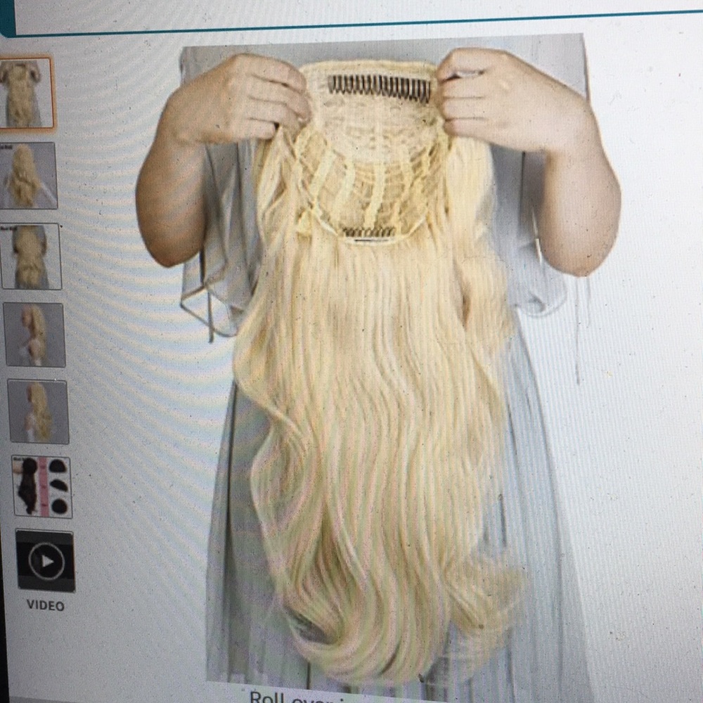 Hair half cap for crown blonde